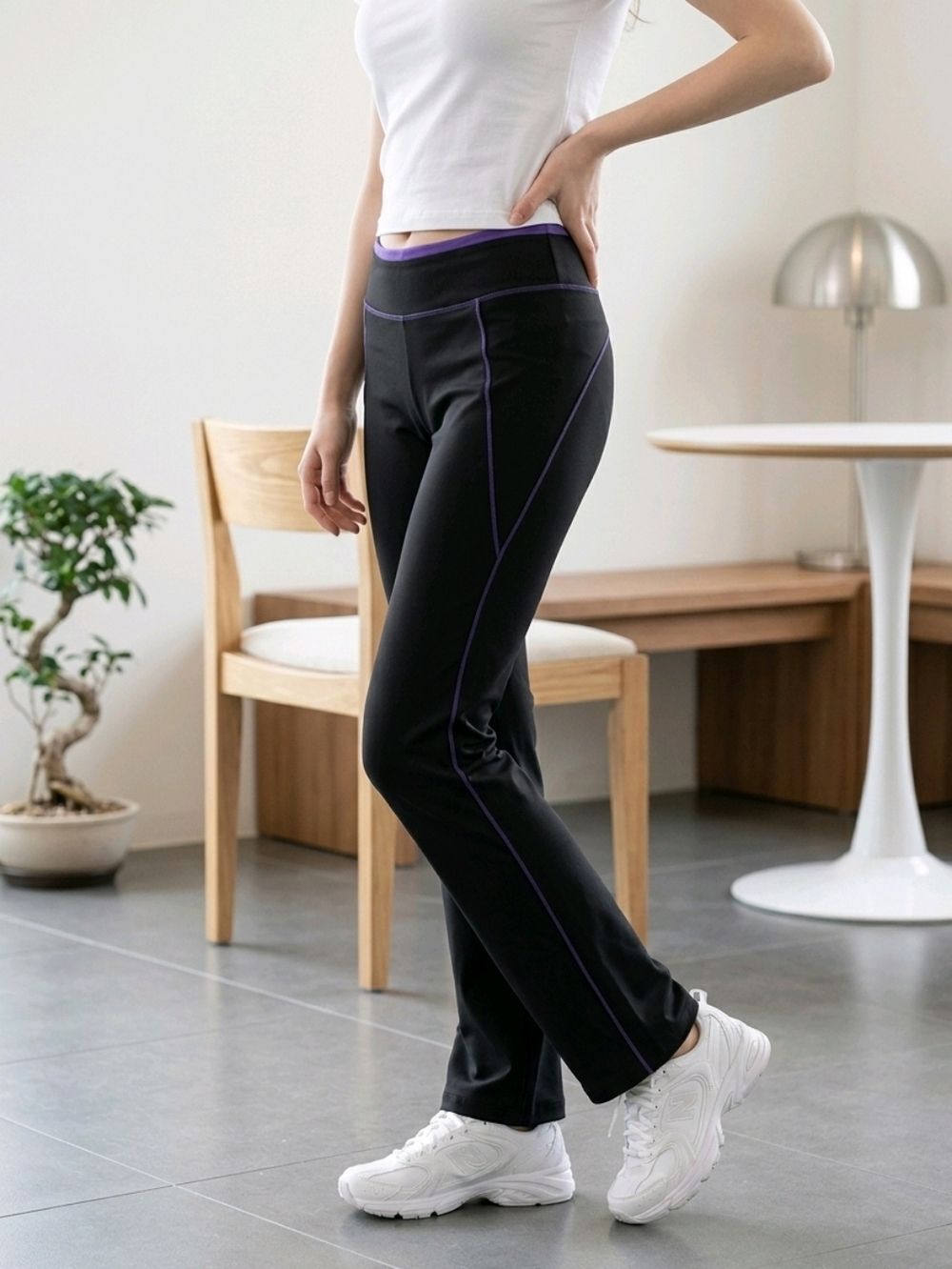 💜Cascade Sports Black & Purple Speed Dri Athletic Pants Small